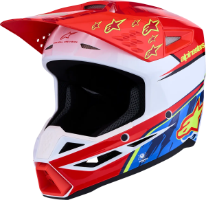 Casca Copii Alpinestars SM3 Falcon Rosu/Alb/Albastru, nordicamoto.ro