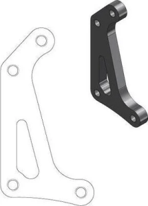 Suport adaptor pentru disc de frână Supermoto, negru, 2, nordicamoto.ro