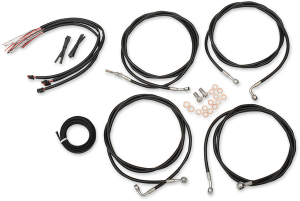 Complete Black Vinyl Braided Handlebar Cable/brake Line Kit Black, 1, nordicamoto.ro