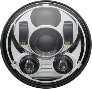 5.75(r) Led Headlamp Chrome, 1, nordicamoto.ro