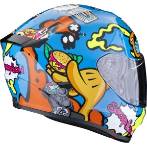 Casca integrala de copii SCORPION EXO-JNR AIR FUN L Alb/Albastru, 3, nordicamoto.ro