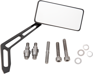 Billet Aluminum Mirrors With Clear Glass Black, 2, nordicamoto.ro