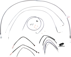 Complete Stainless Braided Handlebar Cable/brake Line Kit Silver