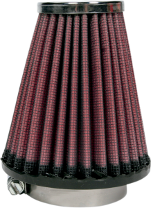 Universal Round Tapered Type Clamp-on Air Filter Black, Red, 1, nordicamoto.ro