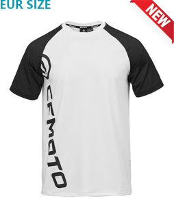TRICOU QUICK-DRY CU GULER ROTUND – ALB/NEGRU CFMOTO, 1, nordicamoto.ro
