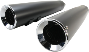 Powr-flo Slip-on Mufflers Black, 4, nordicamoto.ro