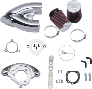 Tuned Induction 2-1 Air Cleaner For Super E-g Carb Silver, 3, nordicamoto.ro