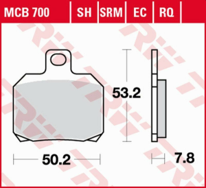 Placute frana spate TRW Organice DERBI GPR 50 '03 -'16/SENDA 50 '07 -'17/GP1 125 '06 -'11/PEUGEOT CITY STAR '10 -/SUZUKI UH 125/150 BURGMAN '02 - ' 06/YAMAHA YP 125 MAJESTY '01 -'09/YP 125 X-MAX '06 -'16
