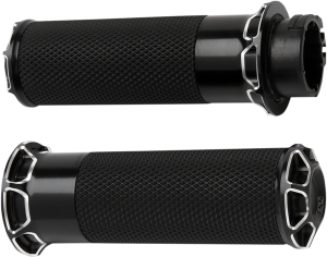 Fusion Beveled Grips Black, 2, nordicamoto.ro