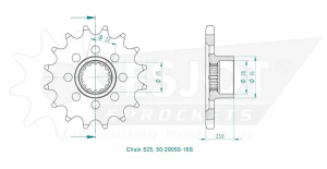 Sport Sprocket Front 525 Natural, 2, nordicamoto.ro