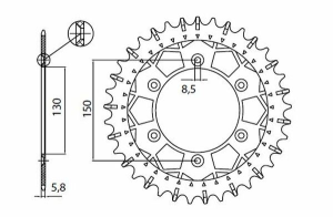 8-3592 Rear Replacement Sprocket 48 Teeth 520 Pitch Natural Steel Natural, 1, nordicamoto.ro