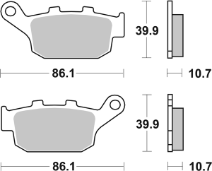 Hf Street Ceramic Organic Brake Pads, 1, nordicamoto.ro