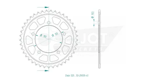 Pinion standard spate 525 negru, 2, nordicamoto.ro