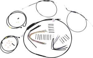 Complete Black Vinyl Handlebar Cable/line Kit For Ape Hanger Handlebars Black