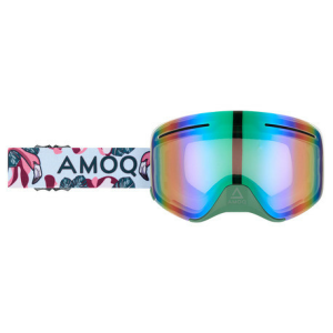 Ochelari Snowmobil AMOQ Vision Vent+ cu lentila magnetica Tropical - Green Mirror