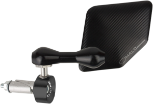 Halo Stainless Steel Bar End Mirror Black, 1, nordicamoto.ro