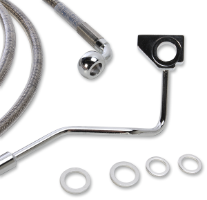 Extended Length Stainless Steel Brake Line Kit Silver, Clear-coated Oversize [+203 mm (8'')], 2, nordicamoto.ro
