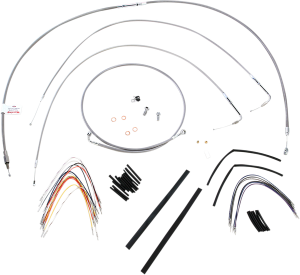 Complete Stainless Braided Handlebar Cable/brake Line Kit Silver
