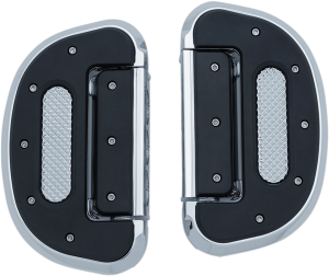 Heavy Industry Driver And Passenger Floorboards Black, Silver, 1, nordicamoto.ro