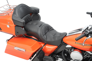 Backrest Compatible 2-up Leather Touring Seat Black