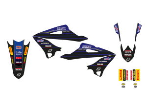 Blackbird Racing Replica Factory Team Yamaha 2022 Graphics Kit With Seat Cover Black, Blue, 2, nordicamoto.ro