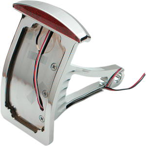 Side Mount Half-moon Led Taillight And License Plate Mount Chrome