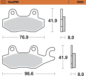 Plăcuțe de frână Roadpro Sinder pentru roata din spate, 3, nordicamoto.ro