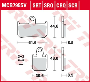 Placute frana fata TRW Sinterizate ROAD / TRACK YAMAHA YZF R1 '06 -'14/MT-01 1700 '05 -'12/XV 1700 V-MAX '09 -'16