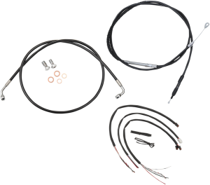 Complete Black Vinyl Braided Handlebar Cable/brake Line Kit Black