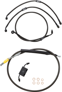Standard Midnight Braided Handlebar Cable/brake Line Kit Black, 2, nordicamoto.ro