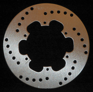Round D-series Scooter Brake Rotor Silver, Stainless Steel, Zinc