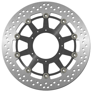 Brake Rotor Round Black, Silver, 1, nordicamoto.ro