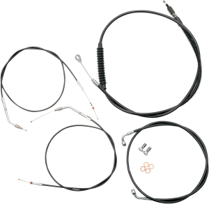 Standard Black Vinyl Braided Handlebar Cable/brake Line Kit Black, 1, nordicamoto.ro