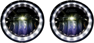 4½(r) Led Passing Lamps Black Chrome, 2, nordicamoto.ro
