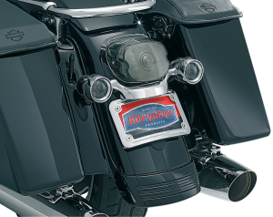 Curved License Plate Mount With Frame Chrome