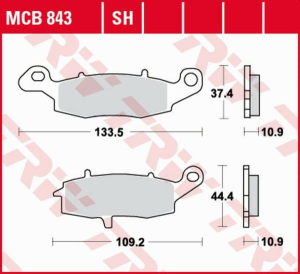 Placute frana spate TRW Organice KAWASAKI VN 900 '06 -'17/VN 1500 '98 -'03/VN 1600 '03 -'08/VN 1700 '09 -'17/VN 2000 '04 -'10/SUZUKI VL 1500 '13 -'17/VZ 1500 '09 -'13/VZ 1600 MARAUDER '04 -'05/SYM SYMPHONY 200 '15 -