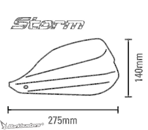 Handguard Storm For 25.4mm Handlebar Black, 5, nordicamoto.ro