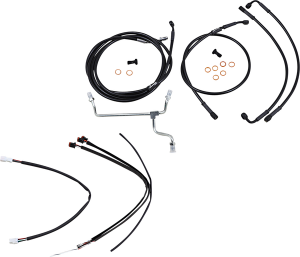 Complete Black Vinyl Handlebar Cable/line Kit For Ape Hanger Handlebars Black, 1, nordicamoto.ro
