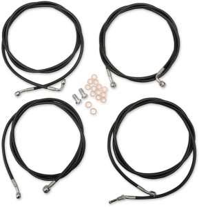 Standard Black Vinyl Braided Handlebar Cable/brake Line Kit Black