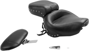 Wide Touring Seat With Driver Backrest Black