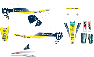 Trophy Graphic Kit With Seat Cover Yellow, White, Blue, 3, nordicamoto.ro