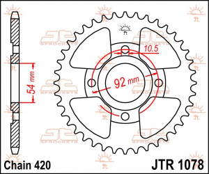 JT SPROCKETS Pinion spate, culoare naturală 
