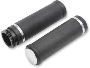 Rubber Grips With Accent Rings And End Caps Black, 2, nordicamoto.ro
