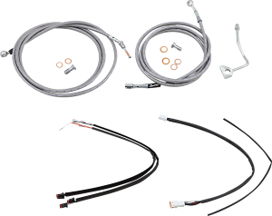 Complete Stainless Braided Handlebar Cable/brake Line Kit Silver