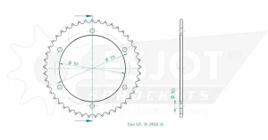 Pinion standard spate 525 negru, 2, nordicamoto.ro