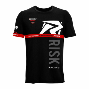 Tricou casual Risk Racing Black/Red