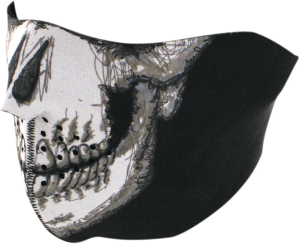 Half Mask Skull Face Black