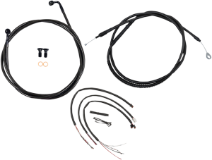Complete Midnight Braided Handlebar Cable/brake Line Kit Black, 1, nordicamoto.ro