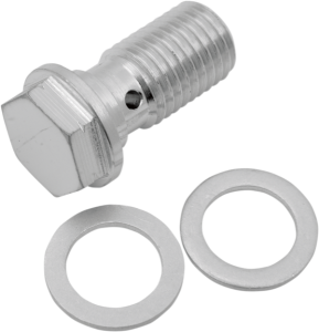Universal Chrome Steel Banjo Bolt Silver, Chrome