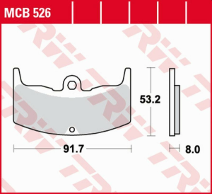 Placute frana fata TRW Organice HONDA VT 250F '83 -'87/ CBX 400F '82 -'84/VT 500E '83 -'85/ CBX 550 '82 -'84